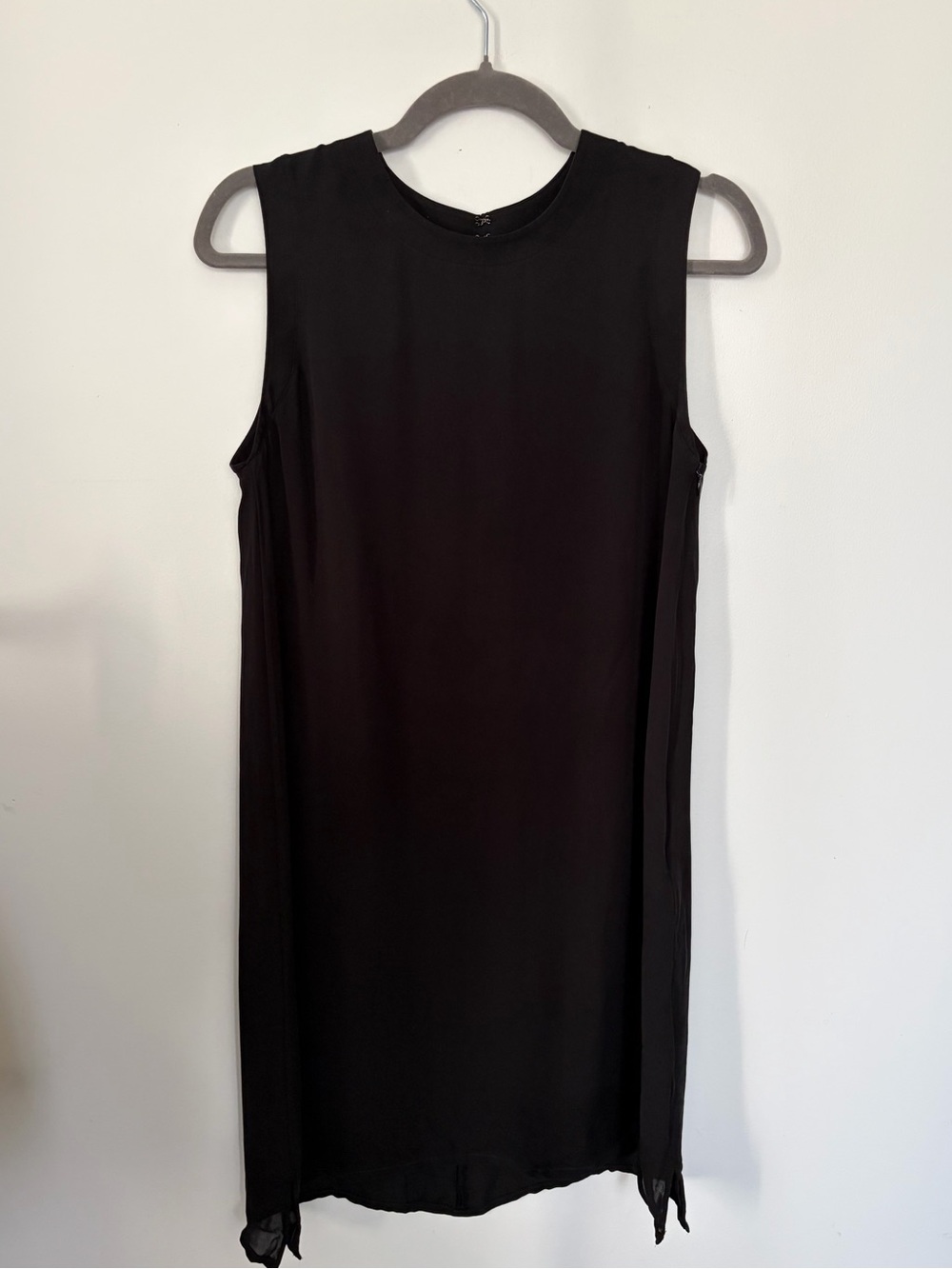 Filippa K 100% Silk Sleeveless Black Shift Dress - Medium